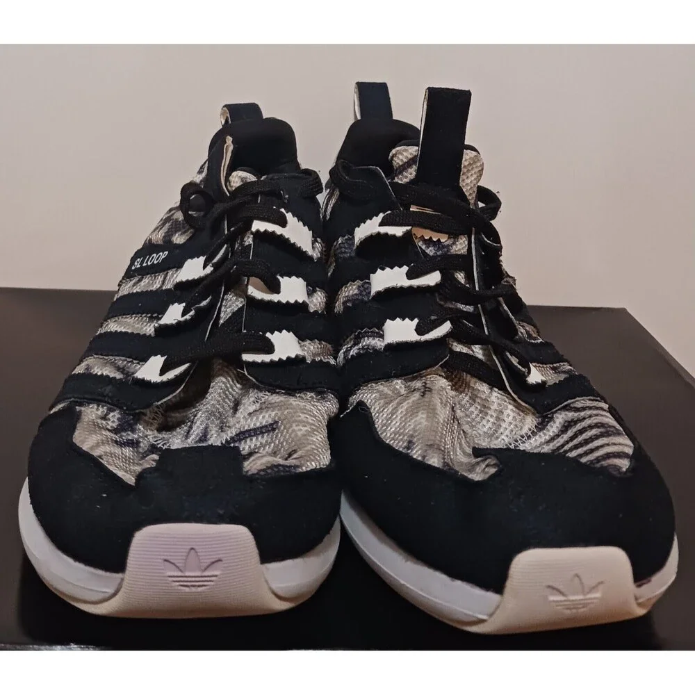 2-Adidas (SL Loop)-(Green/Black)-(Zebra/White/Black)-(Pre-owned)-(Decent)-$24.00 - Picture 7 of 9